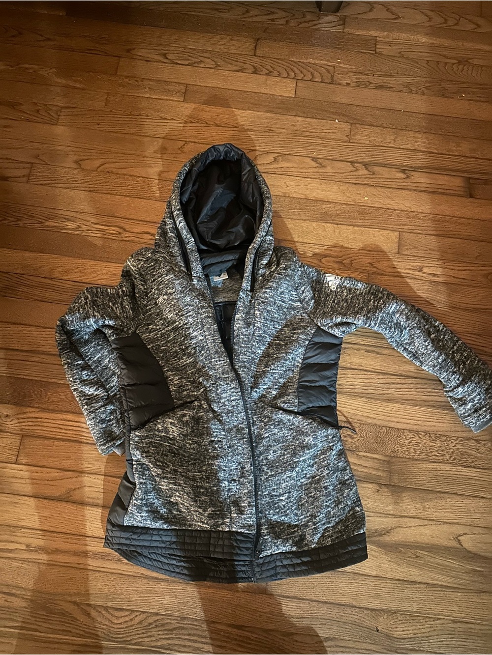 adidas Women’s Gray & Black Hooded Insulated Jacket